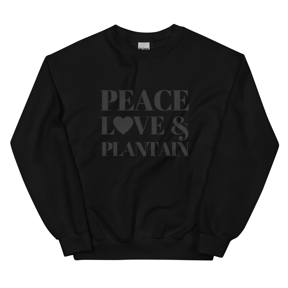 Black on Black Peace, Love & Plantain Unisex Sweatshirt – Peace