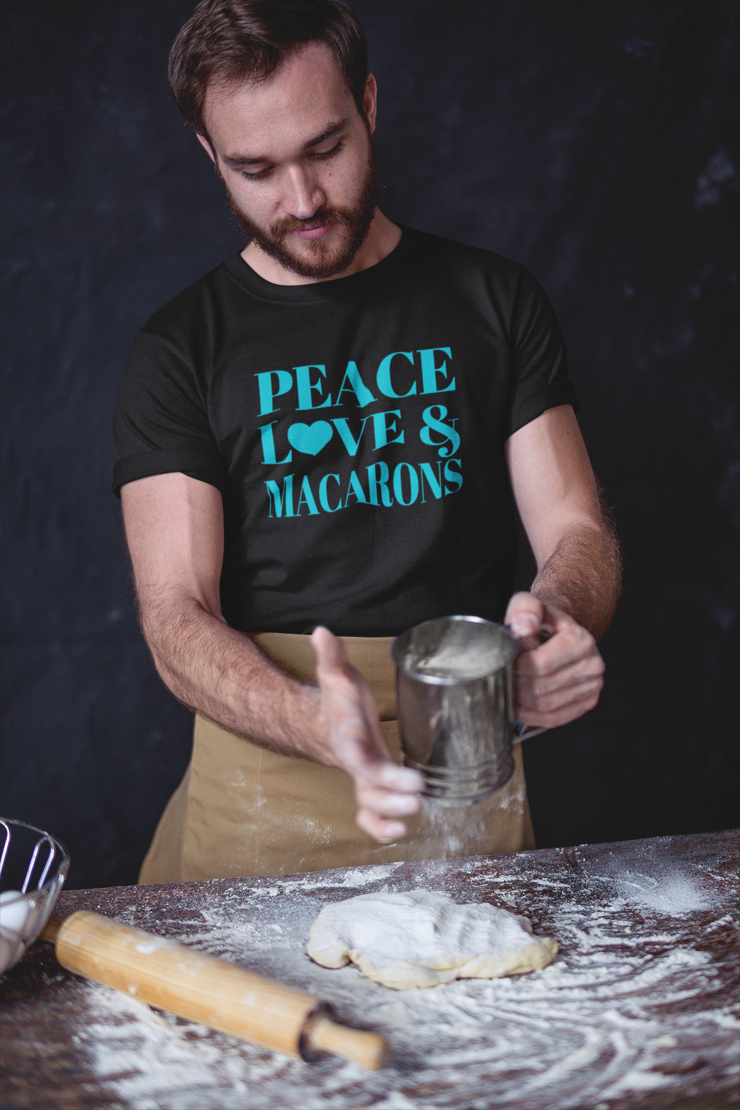 "Peace, Love & Macarons" Short-Sleeve Unisex T-Shirt