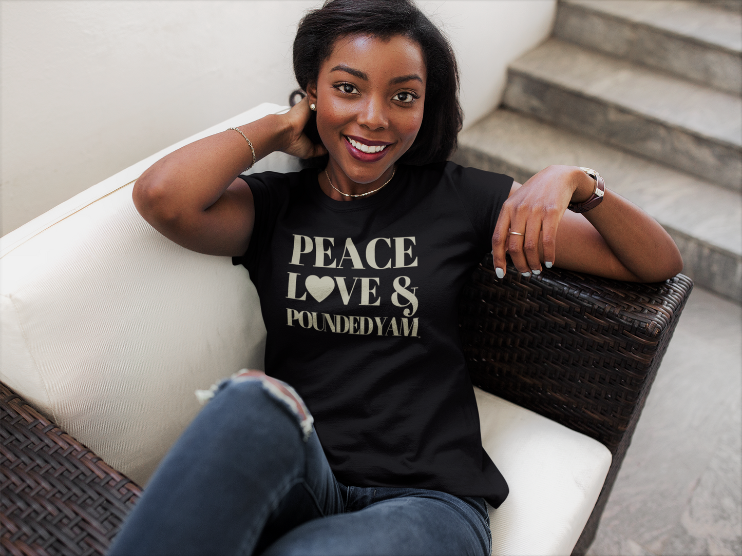 Peace, Love & Pounded Yam Unisex T-Shirt