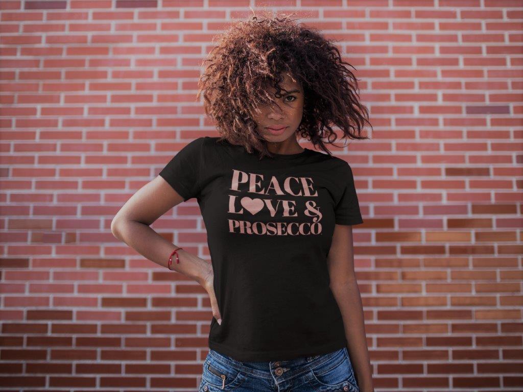 Peace, Love & Prosecco Short-Sleeve Unisex T-Shirt – Peace, Love