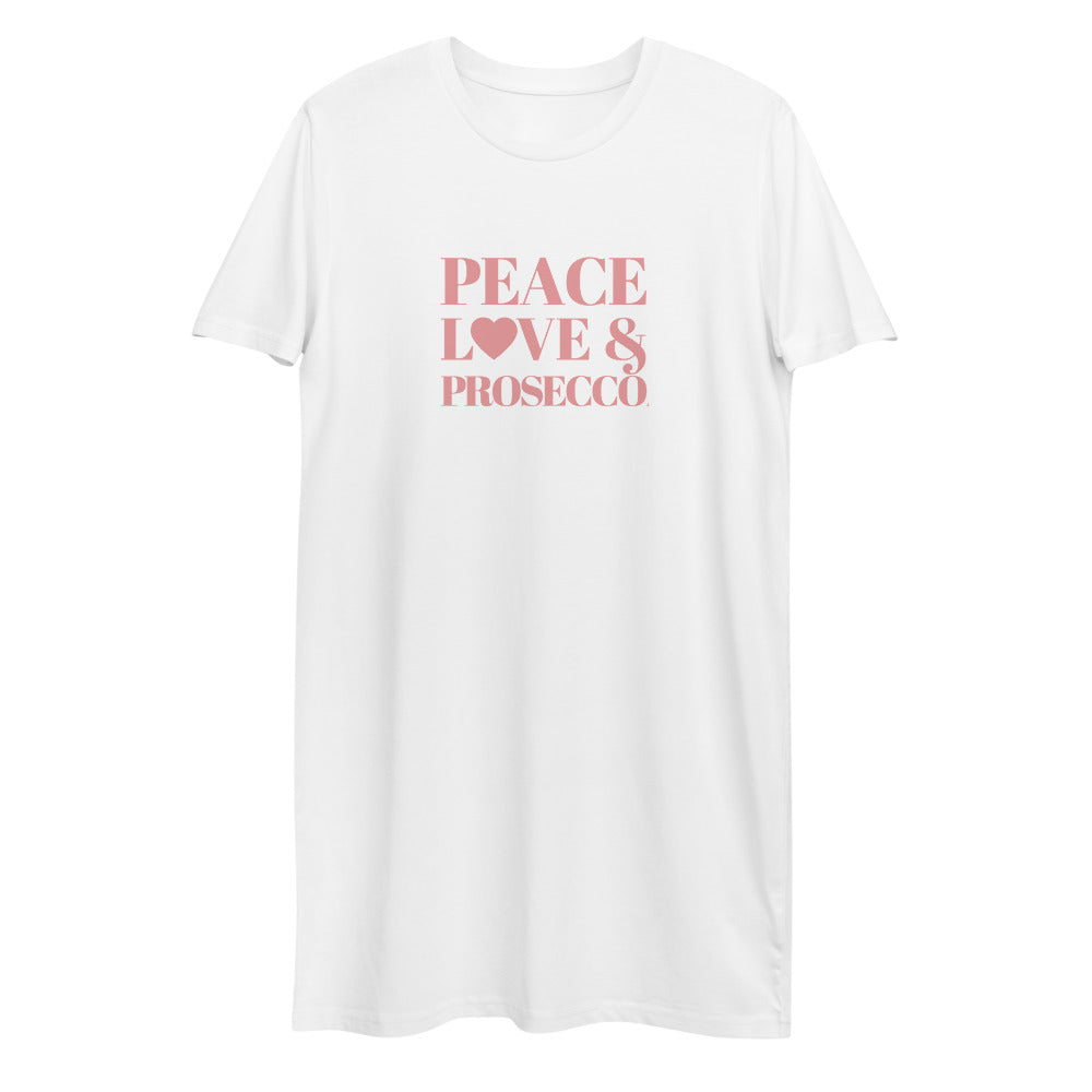 Peace, Love & Prosecco Organic cotton t-shirt dress