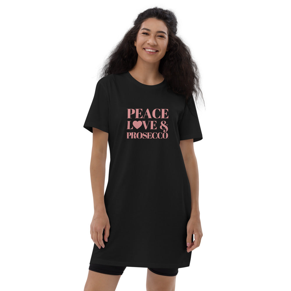 Peace, Love & Prosecco Organic cotton t-shirt dress
