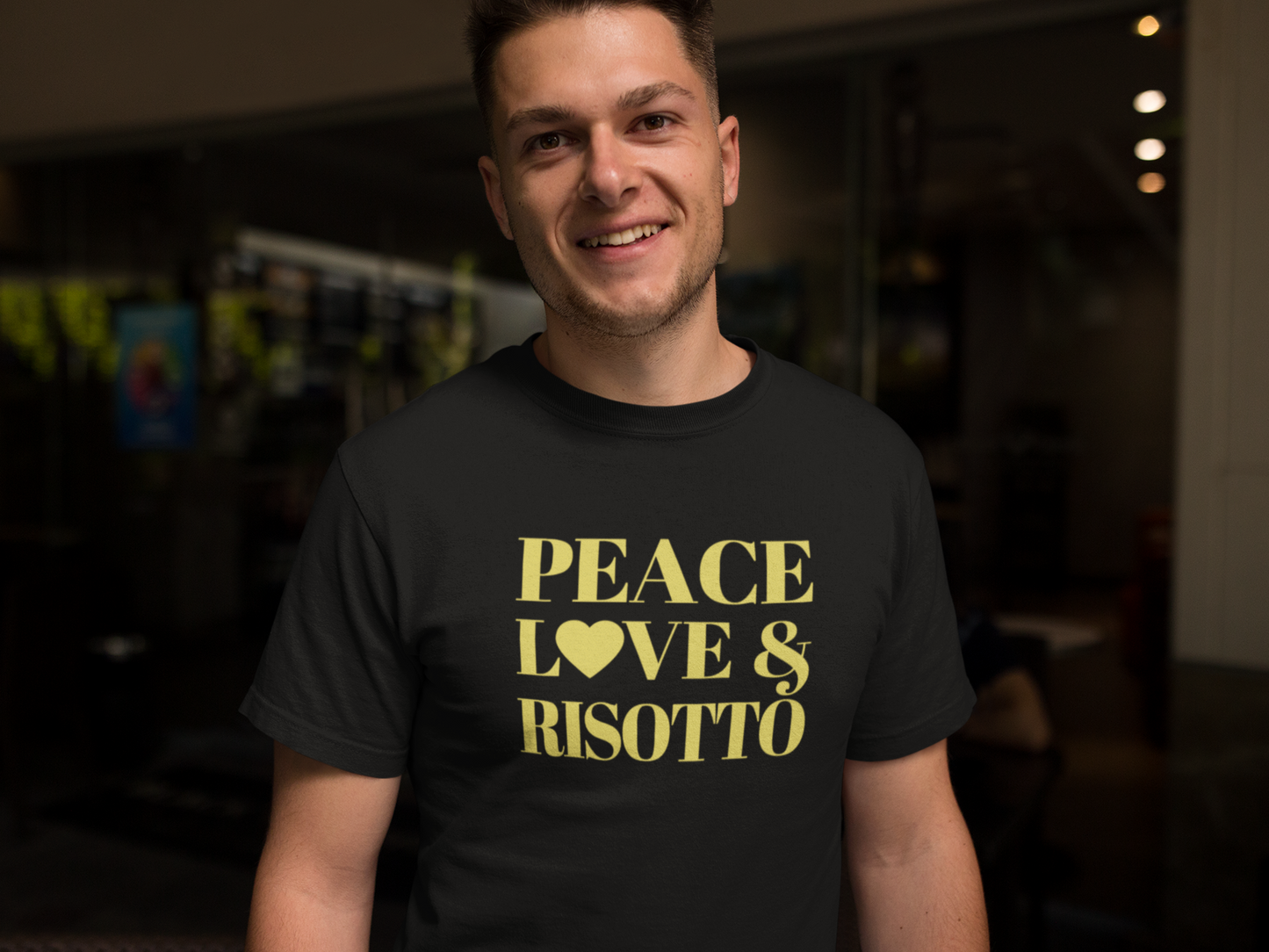 "Peace, Love & Risotto" Short-Sleeve Unisex T-Shirt