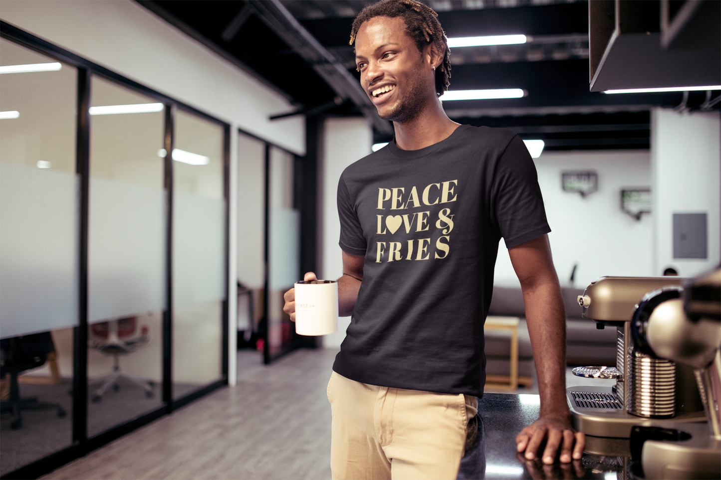 "Peace, Love & Fries" Short-Sleeve Unisex T-Shirt