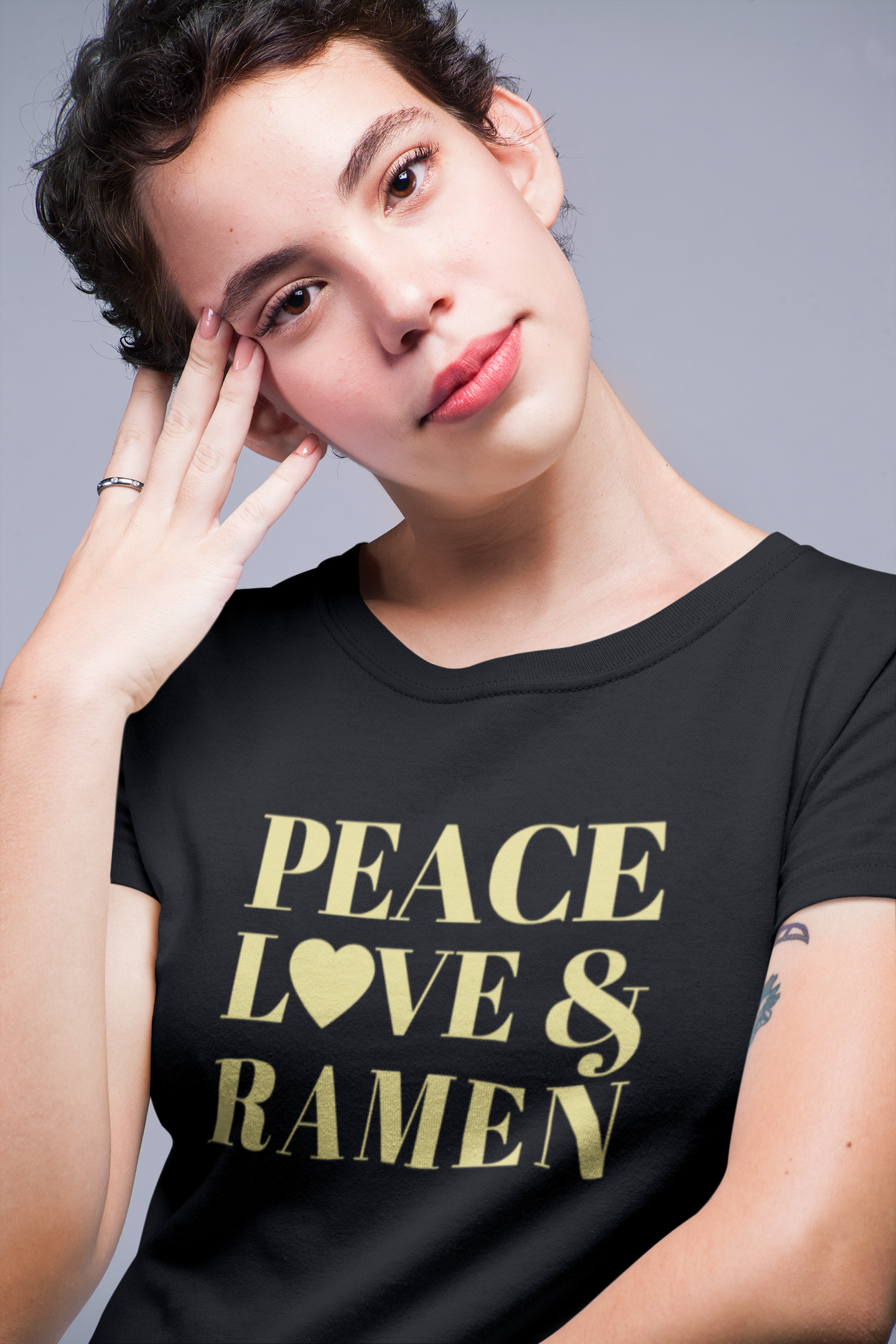 "Peace, Love & Ramen" Short-Sleeve Unisex T-Shirt
