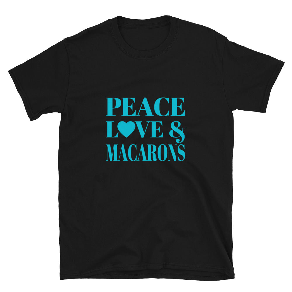 "Peace, Love & Macarons" Short-Sleeve Unisex T-Shirt