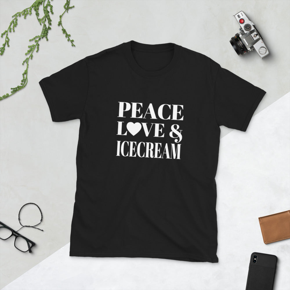 Peace, Love & Ice Cream Short-Sleeve Unisex T-Shirt – Peace, Love