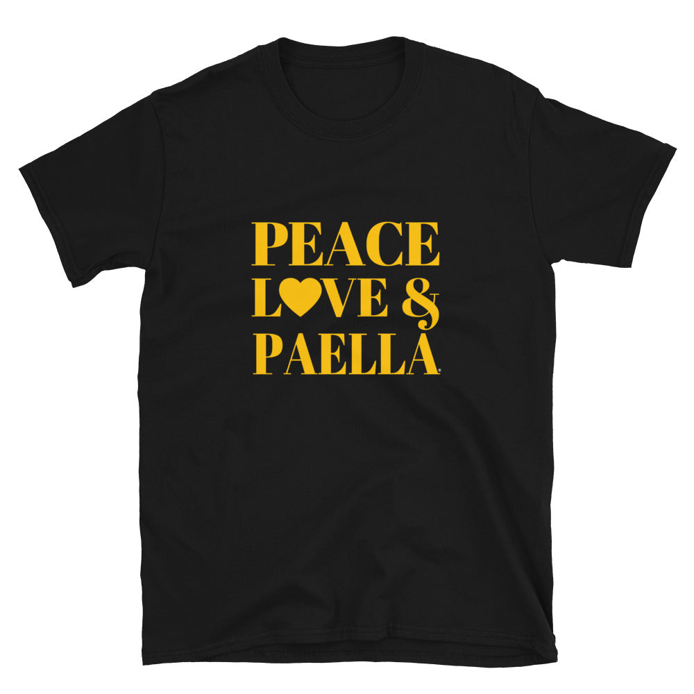 "Peace, Love & Paella" Short-Sleeve Unisex T-Shirt