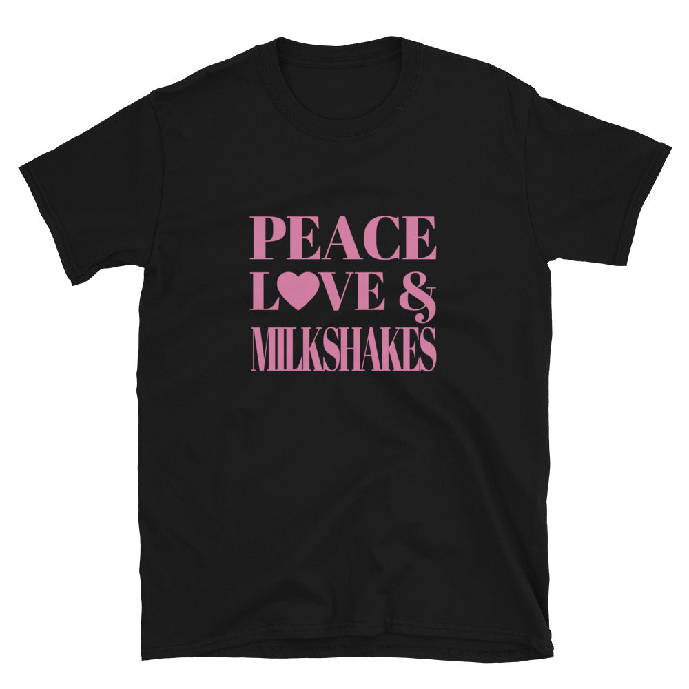Peace, Love & Milkshakes Short-Sleeve Unisex T-Shirt