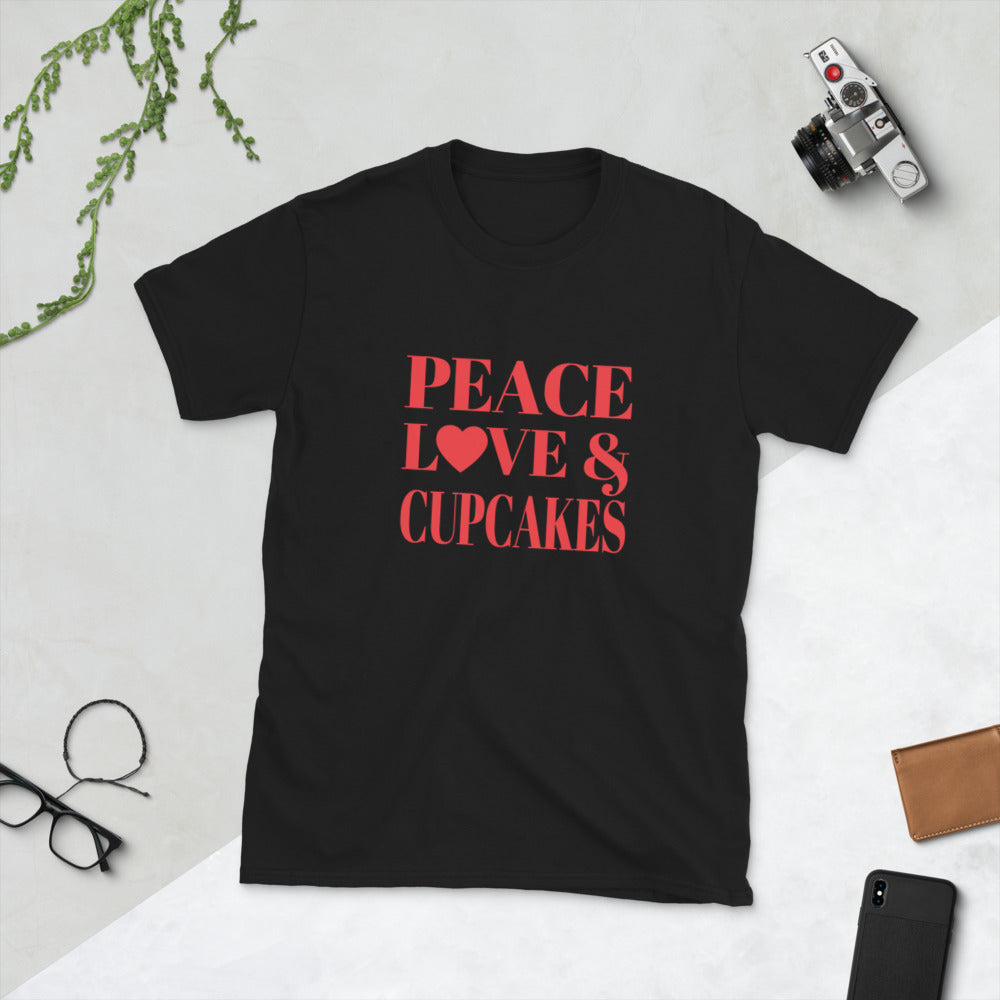 Peace, Love & Cupcakes Short-Sleeve Unisex T-Shirt