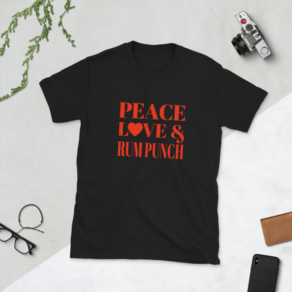"Peace, Love & Rum Punch" Short-Sleeve Unisex T-Shirt