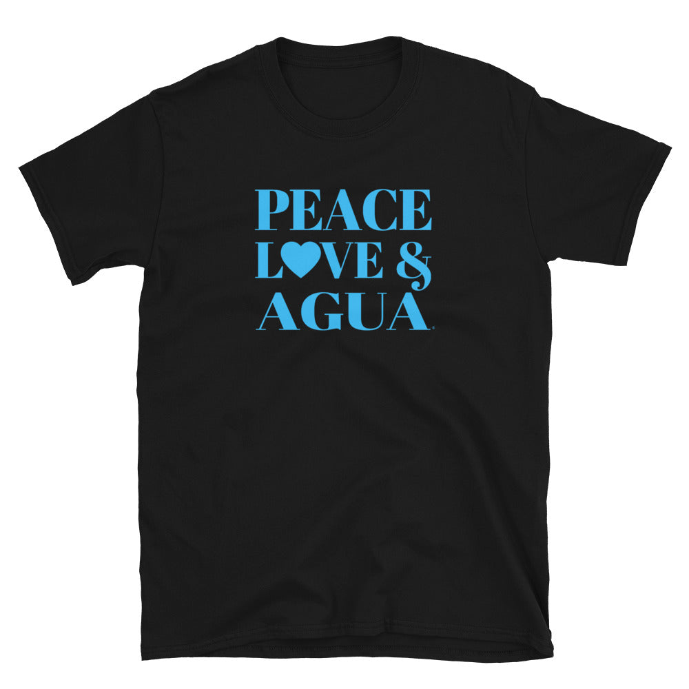 "Peace, Love & Agua" Short-Sleeve Unisex T-Shirt