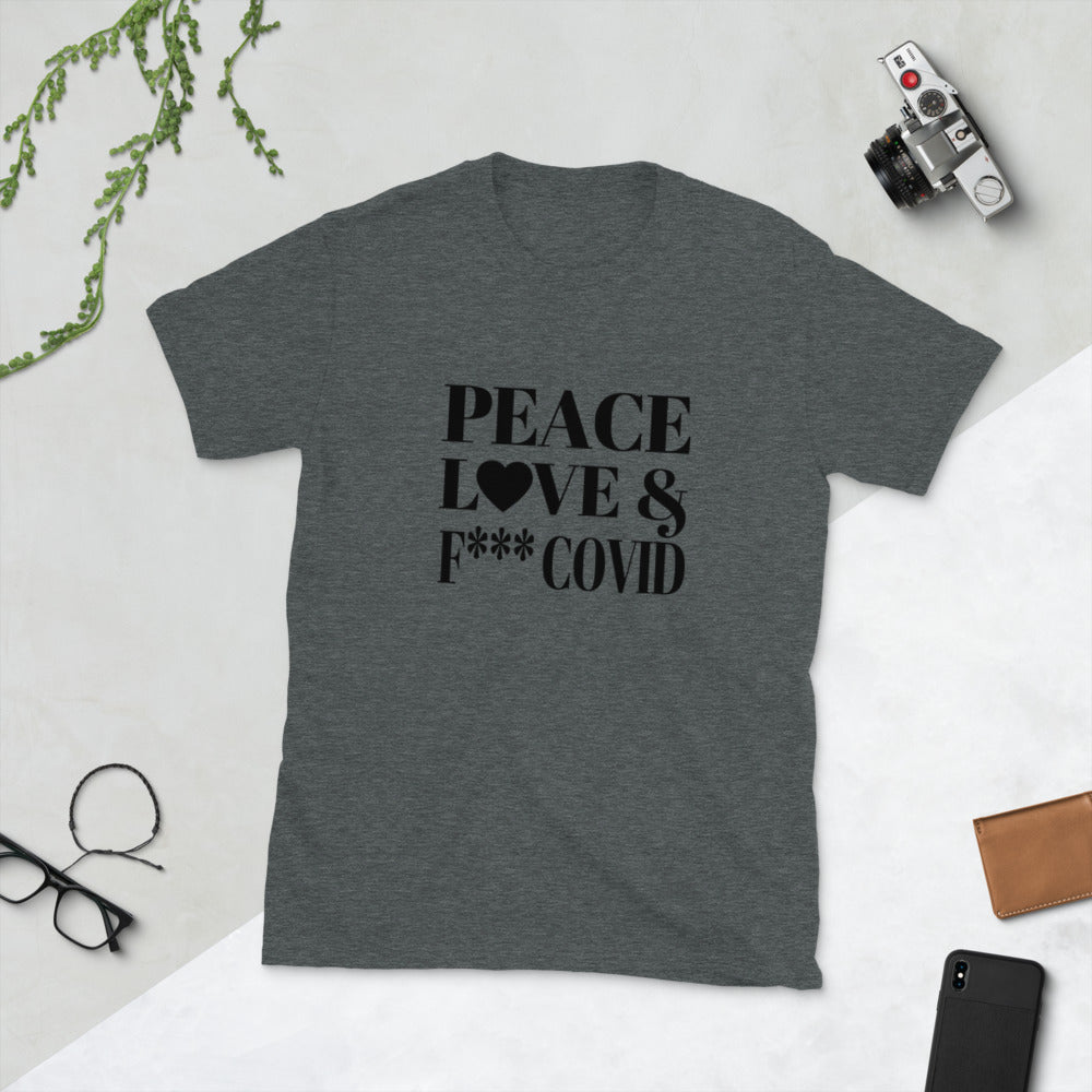 Covid Short-Sleeve Unisex T-Shirt (Black print)