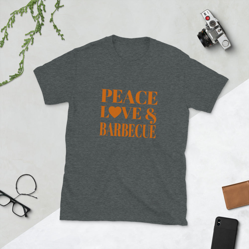 "Peace, Love and Barbecue" Short-Sleeve Unisex T-Shirt