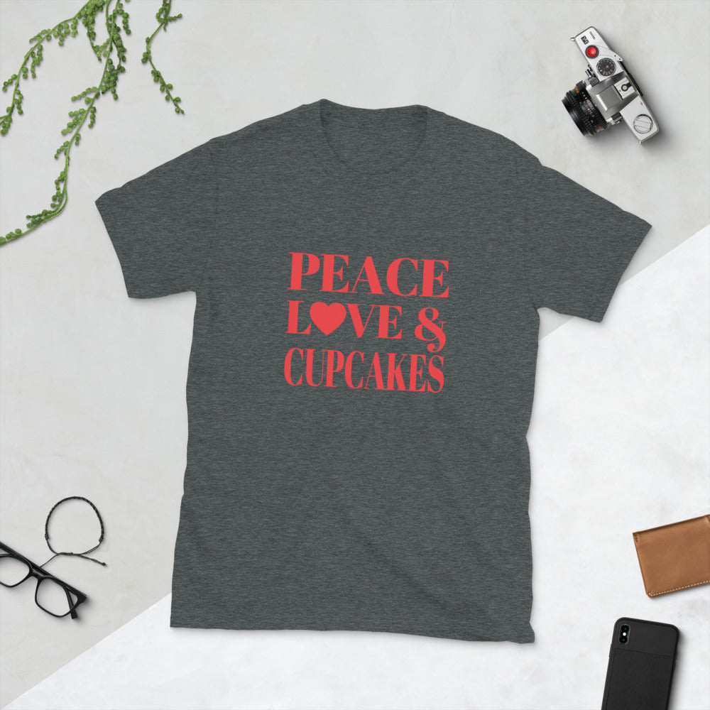 Peace, Love & Cupcakes Short-Sleeve Unisex T-Shirt