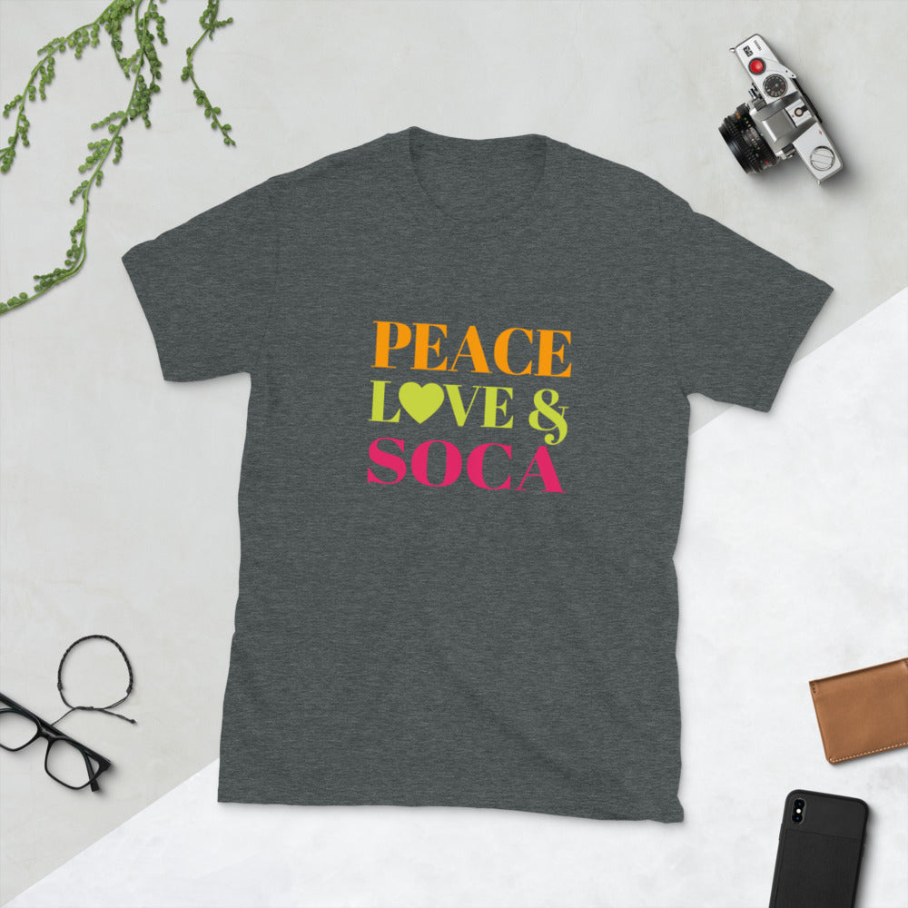 "Peace, Love & Soca" Short-Sleeve Unisex T-Shirt