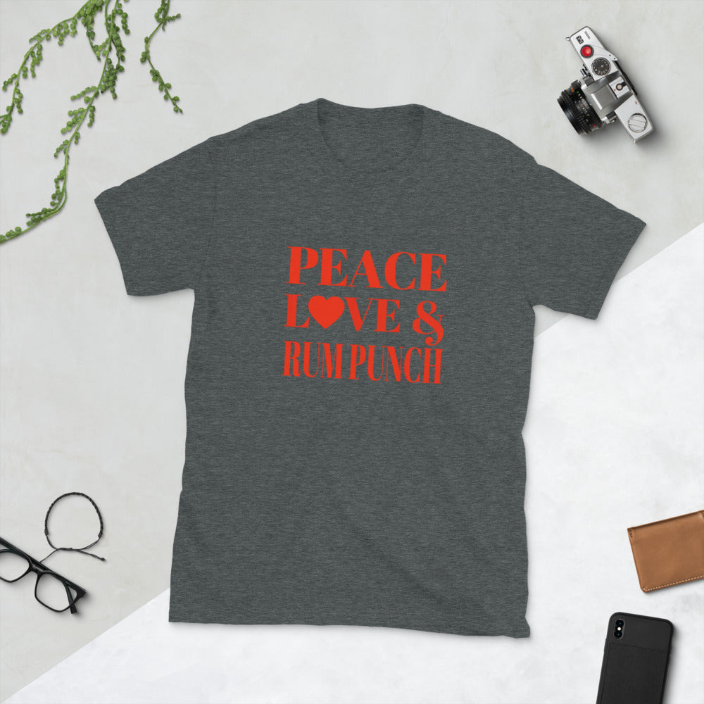 "Peace, Love & Rum Punch" Short-Sleeve Unisex T-Shirt