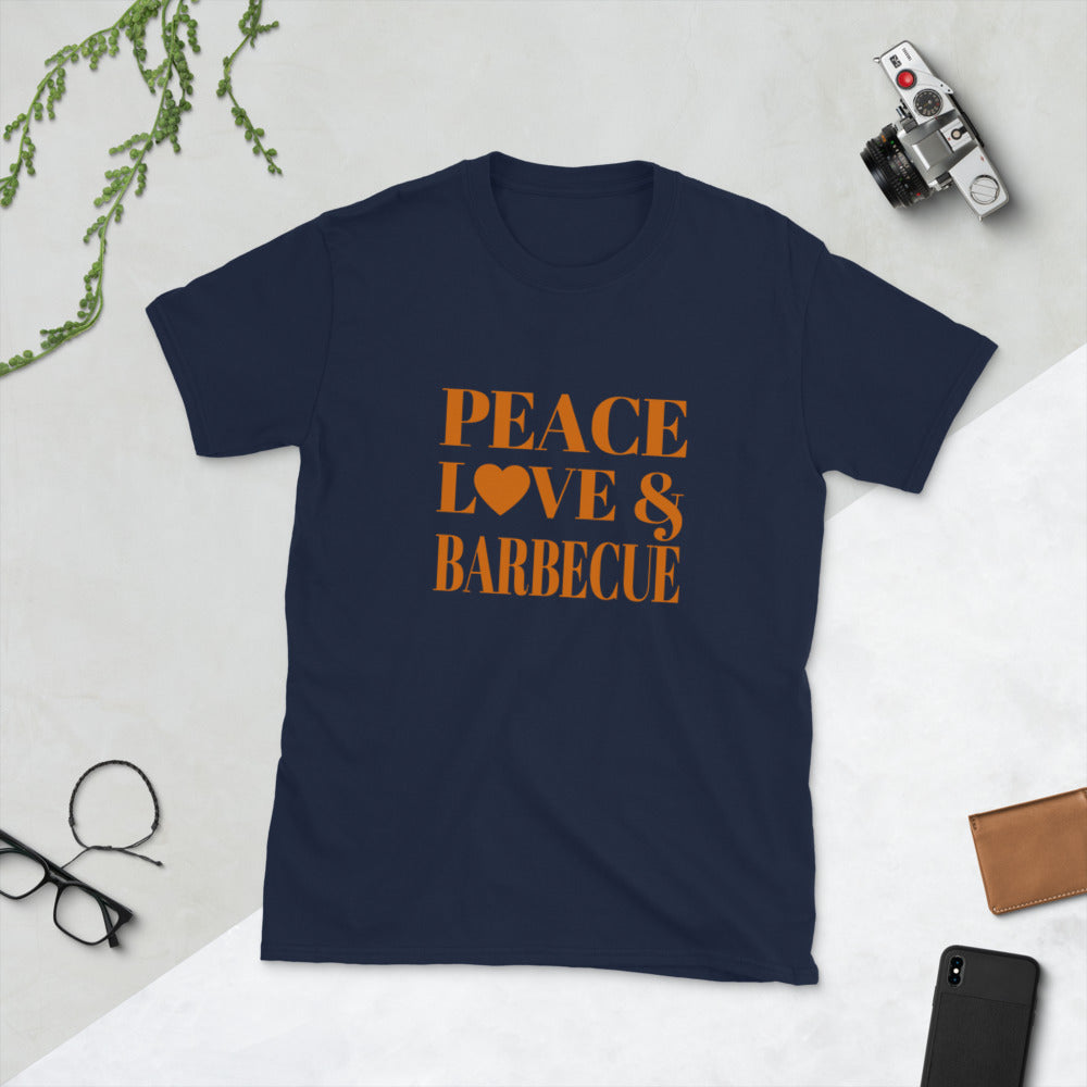 "Peace, Love and Barbecue" Short-Sleeve Unisex T-Shirt