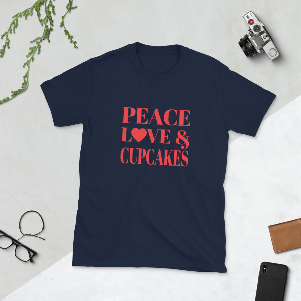Peace, Love & Cupcakes Short-Sleeve Unisex T-Shirt