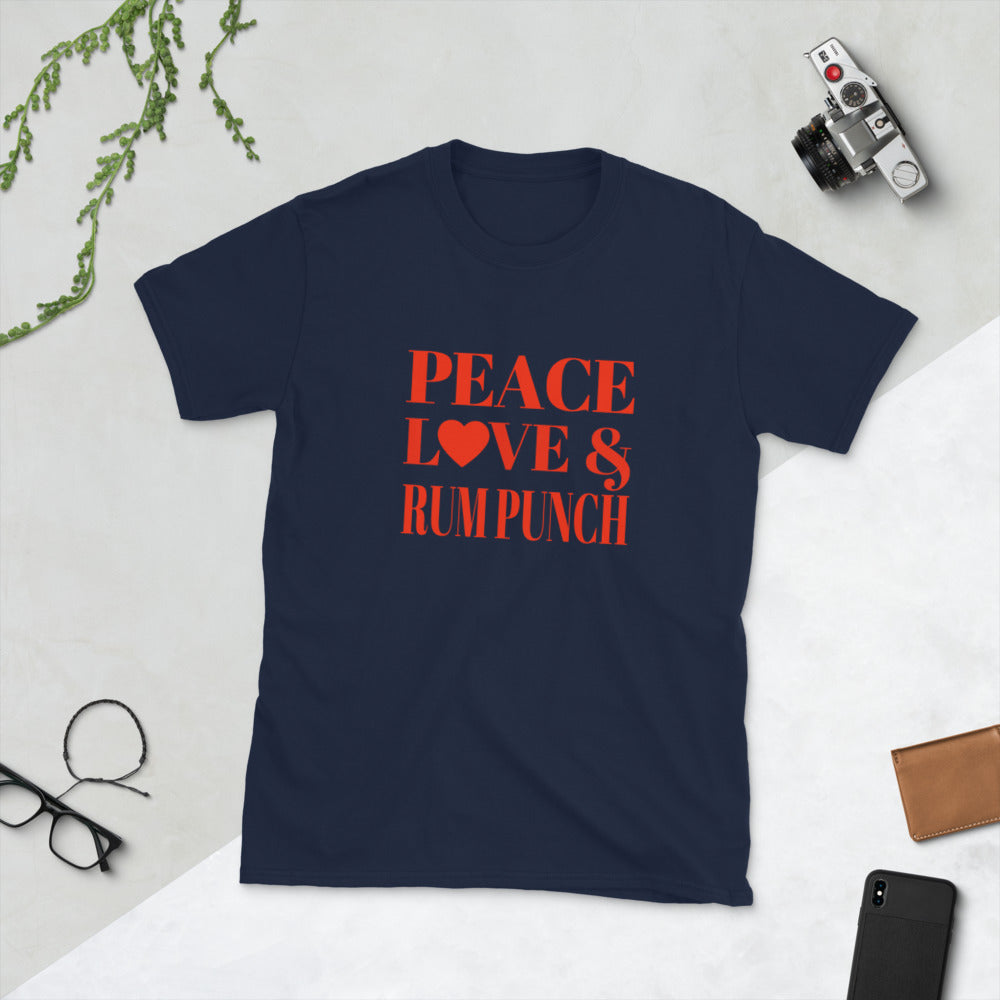 "Peace, Love & Rum Punch" Short-Sleeve Unisex T-Shirt