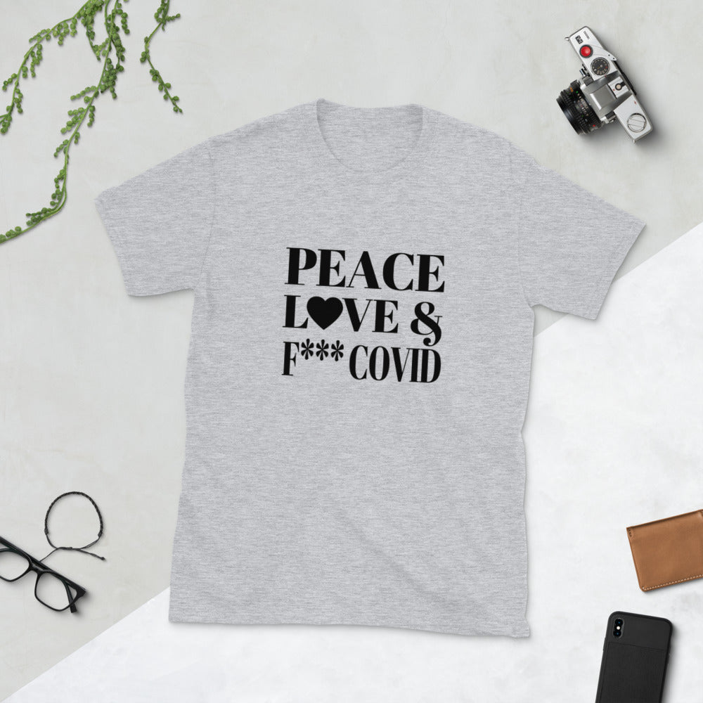 Covid Short-Sleeve Unisex T-Shirt (Black print)