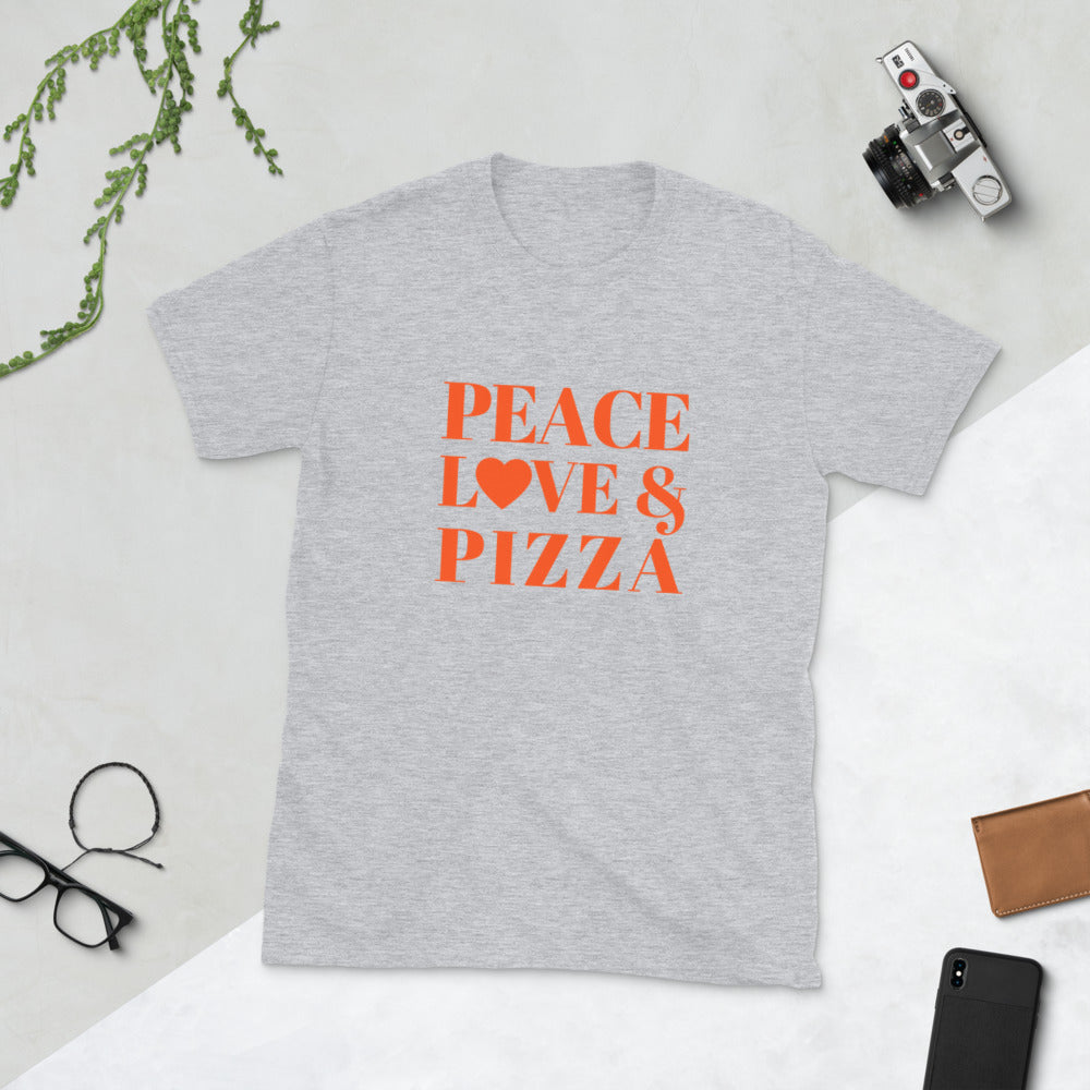 Peace, Love & Pizza Short-Sleeve Unisex T-Shirt