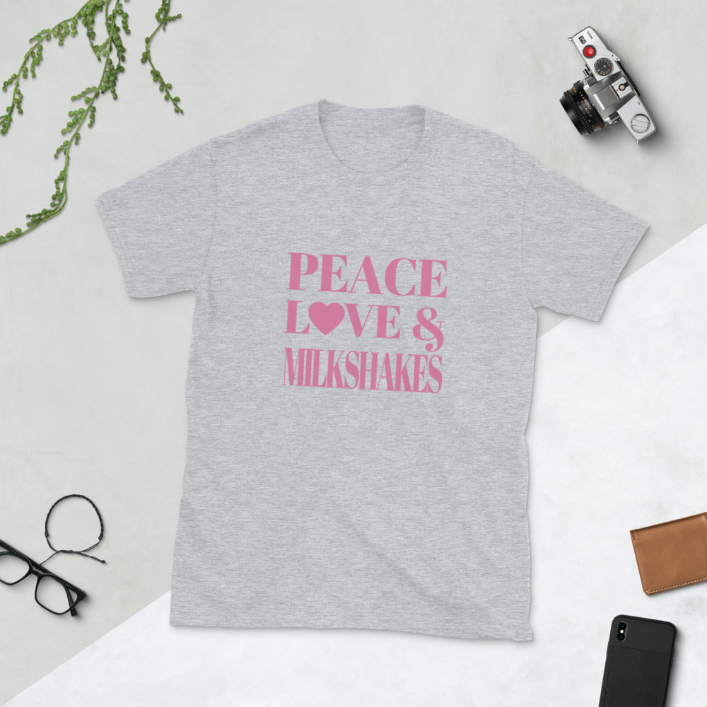 Peace, Love & Milkshakes Short-Sleeve Unisex T-Shirt