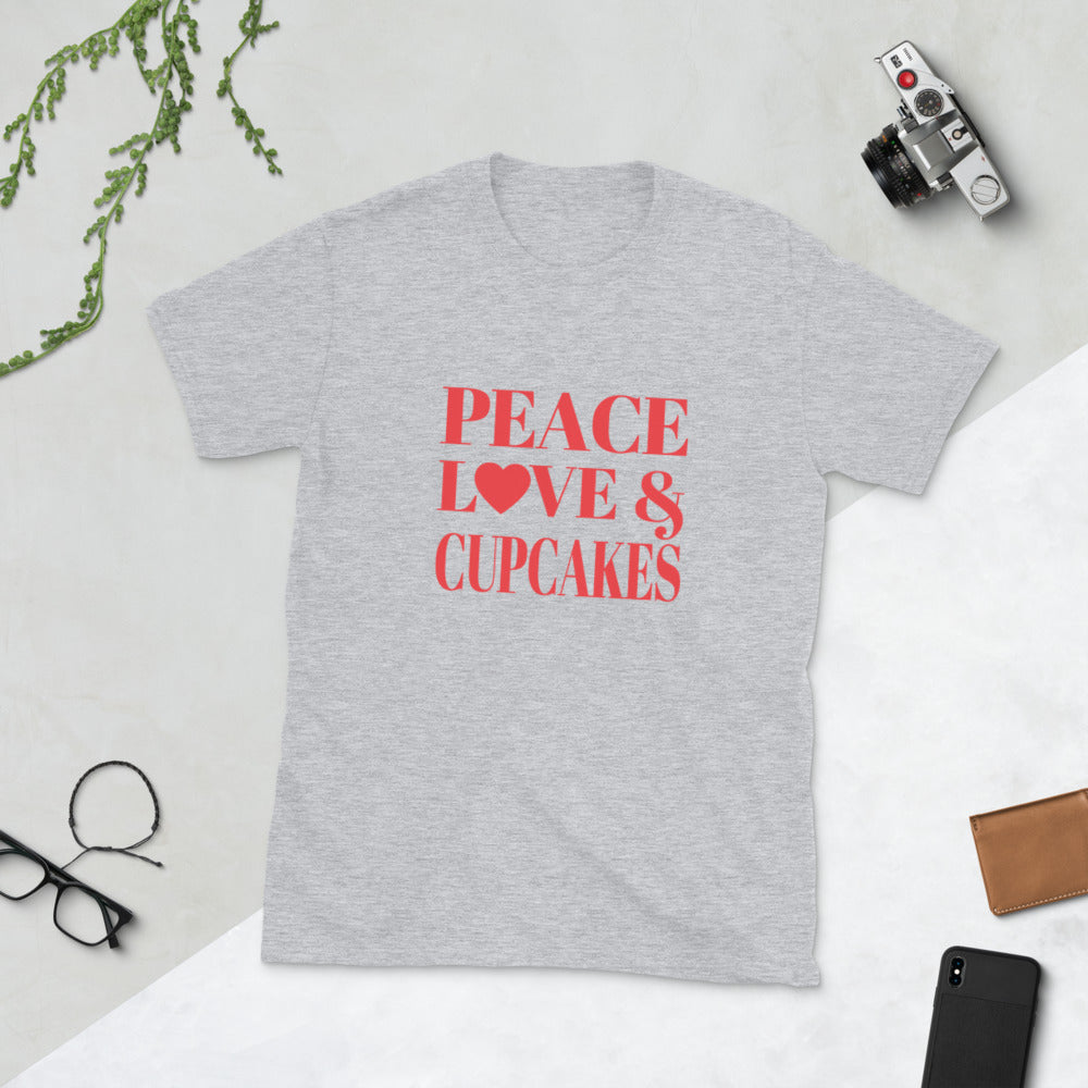 Peace, Love & Cupcakes Short-Sleeve Unisex T-Shirt