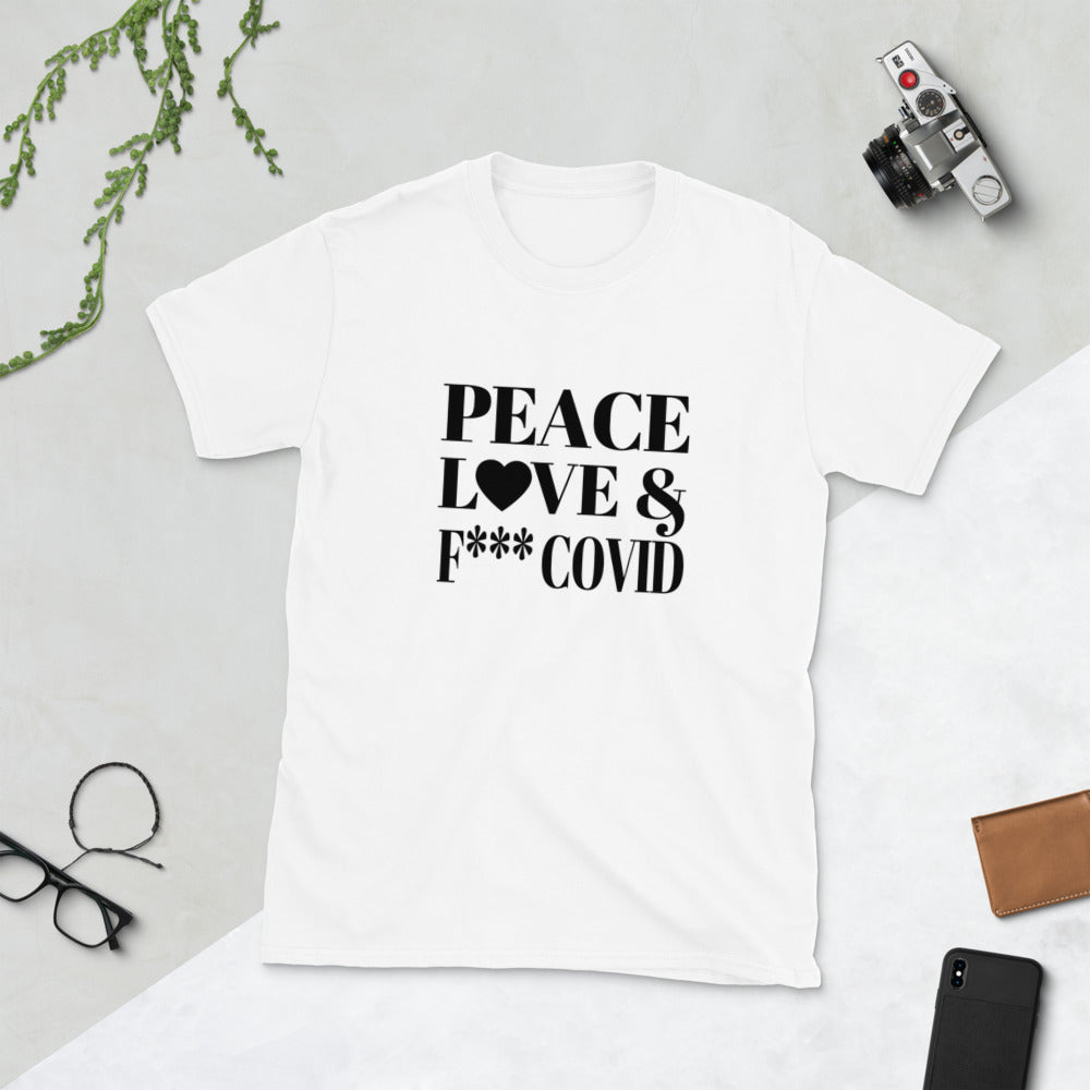 Covid Short-Sleeve Unisex T-Shirt (Black print)