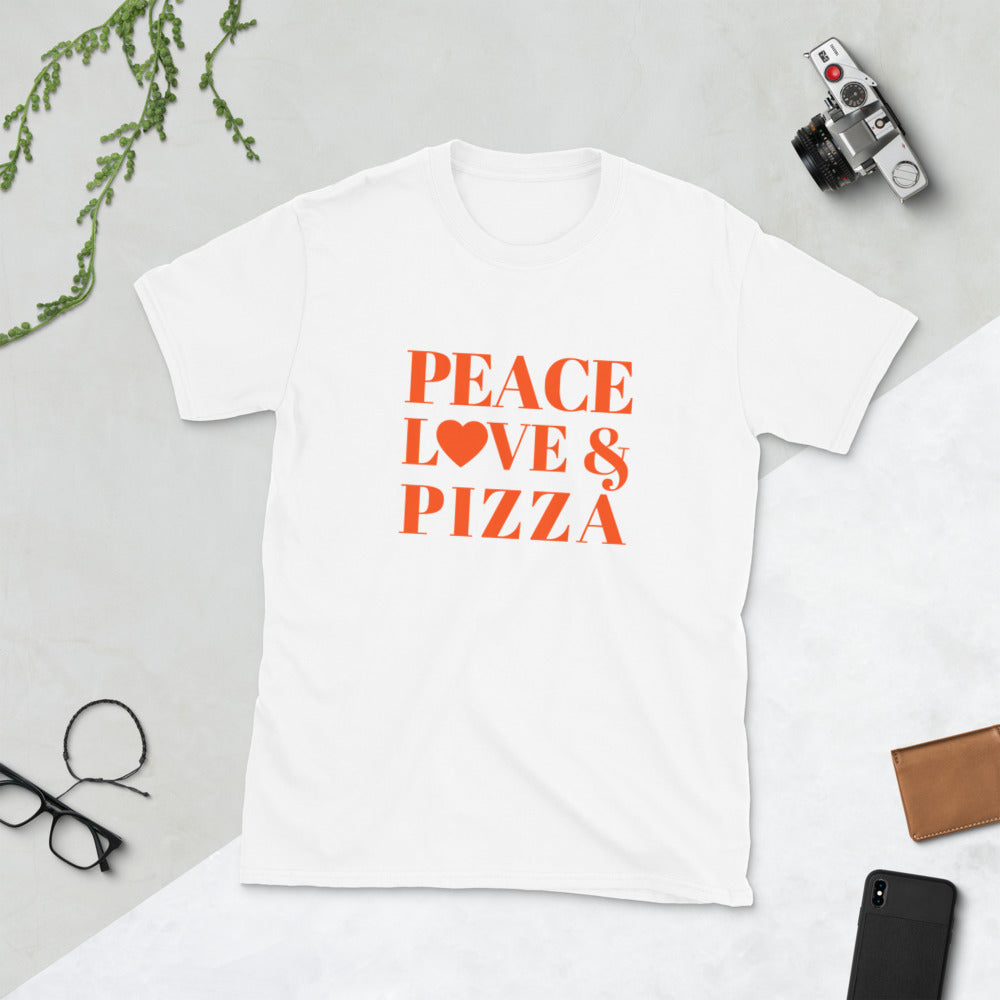 Peace, Love & Pizza Short-Sleeve Unisex T-Shirt – Peace