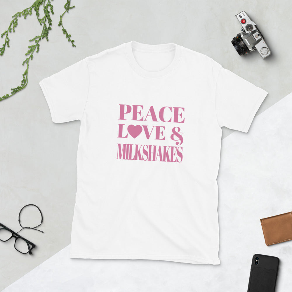 Peace, Love & Milkshakes Short-Sleeve Unisex T-Shirt