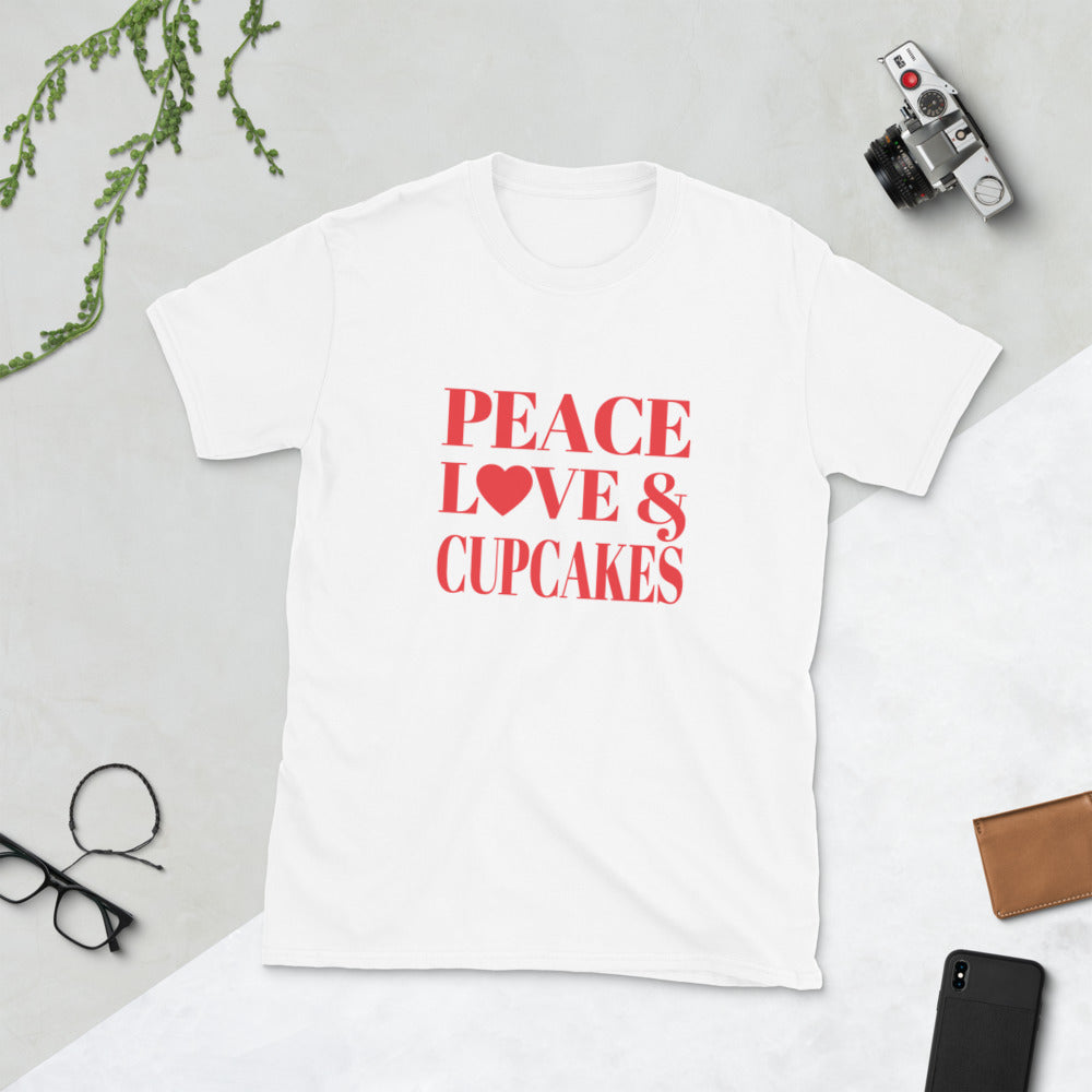 Peace, Love & Cupcakes Short-Sleeve Unisex T-Shirt