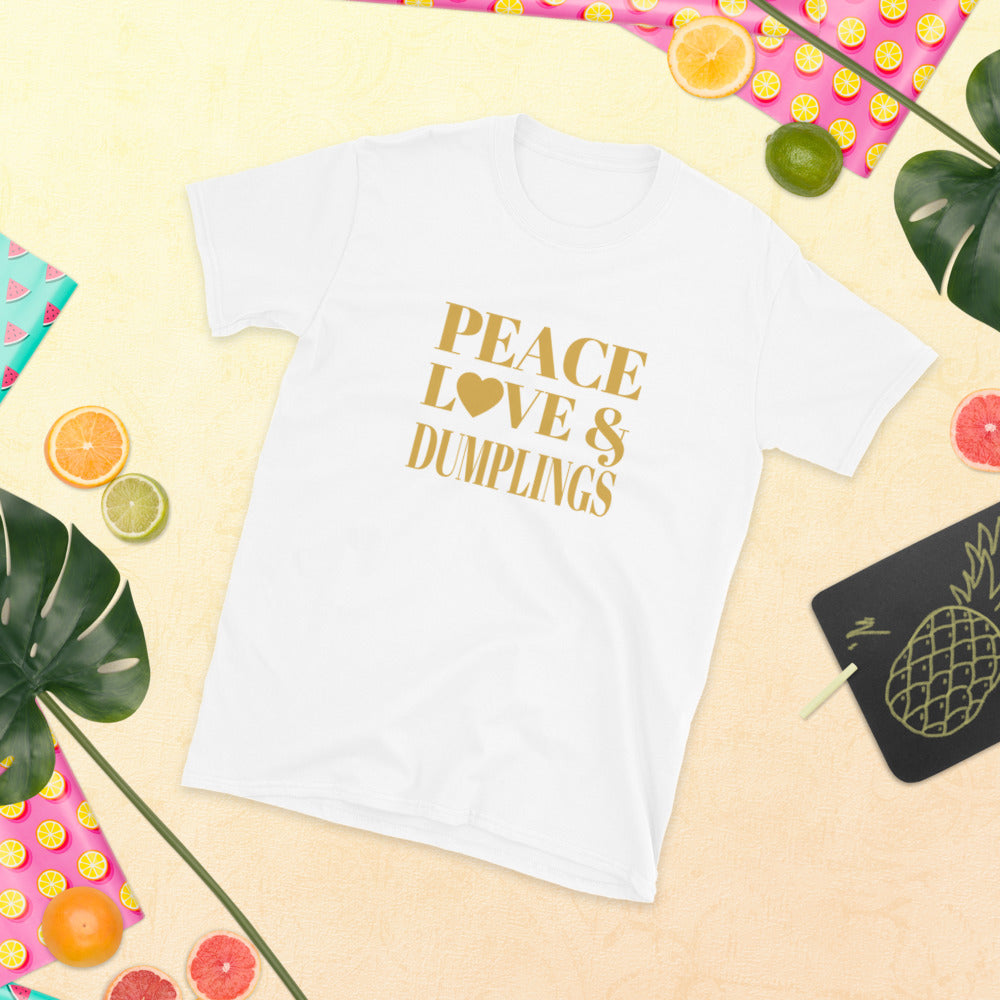 Peace, Love & Dumplings Short-Sleeve Unisex T-Shirt
