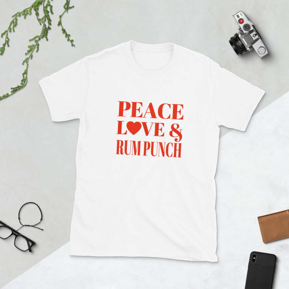 "Peace, Love & Rum Punch" Short-Sleeve Unisex T-Shirt