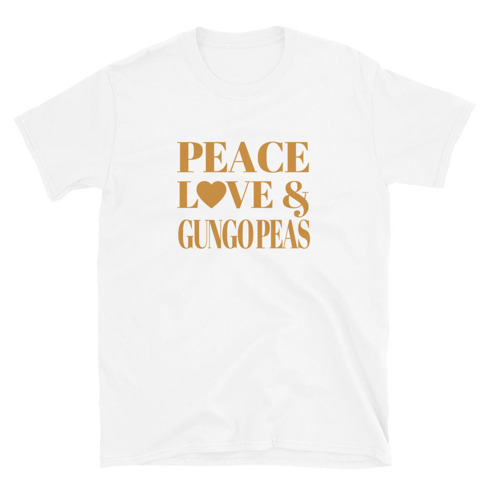 "Peace, Love & Gungo Peas" Short-Sleeve Unisex T-Shirt