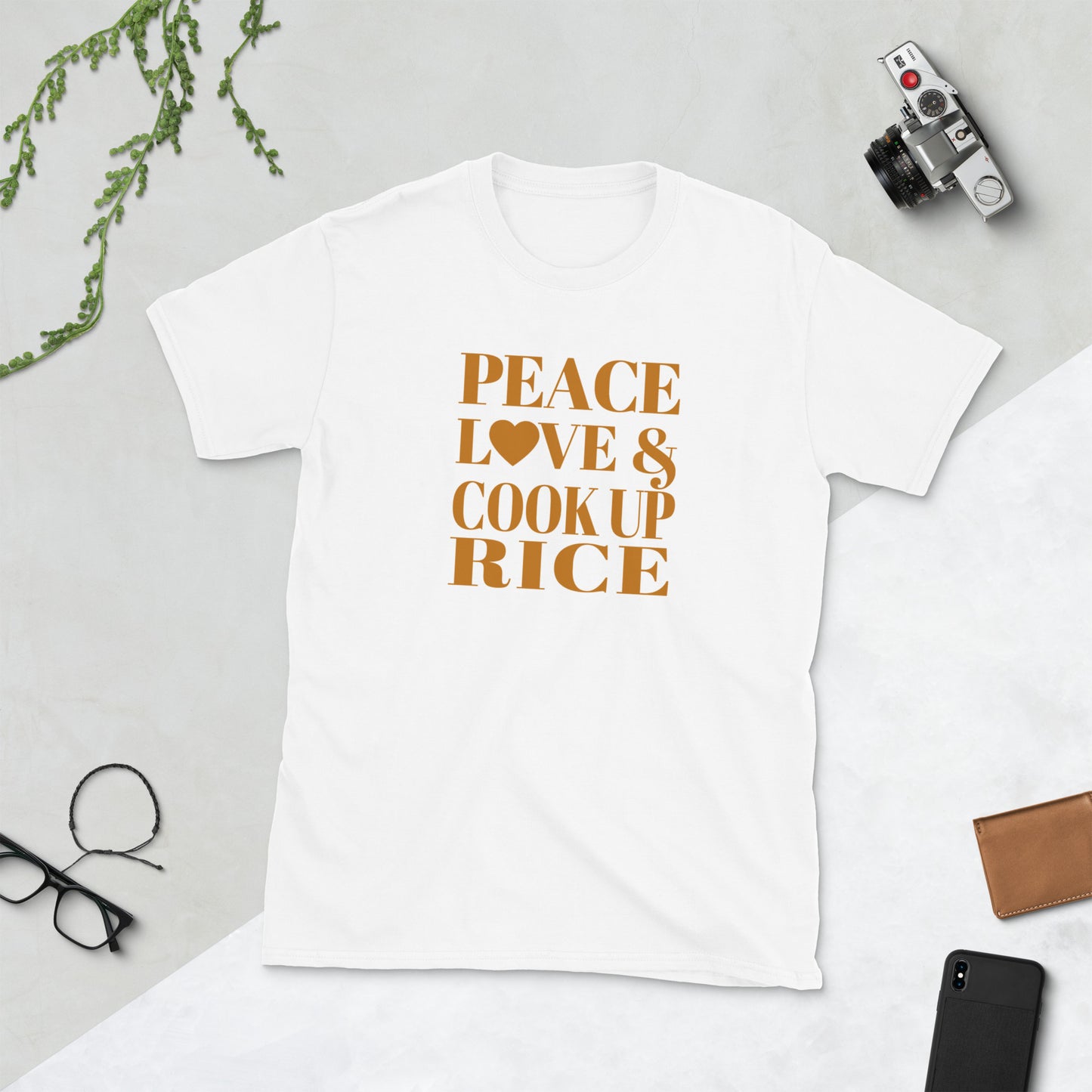 Peace, Love & Cook Up Rice Short-Sleeve Unisex T-Shirt