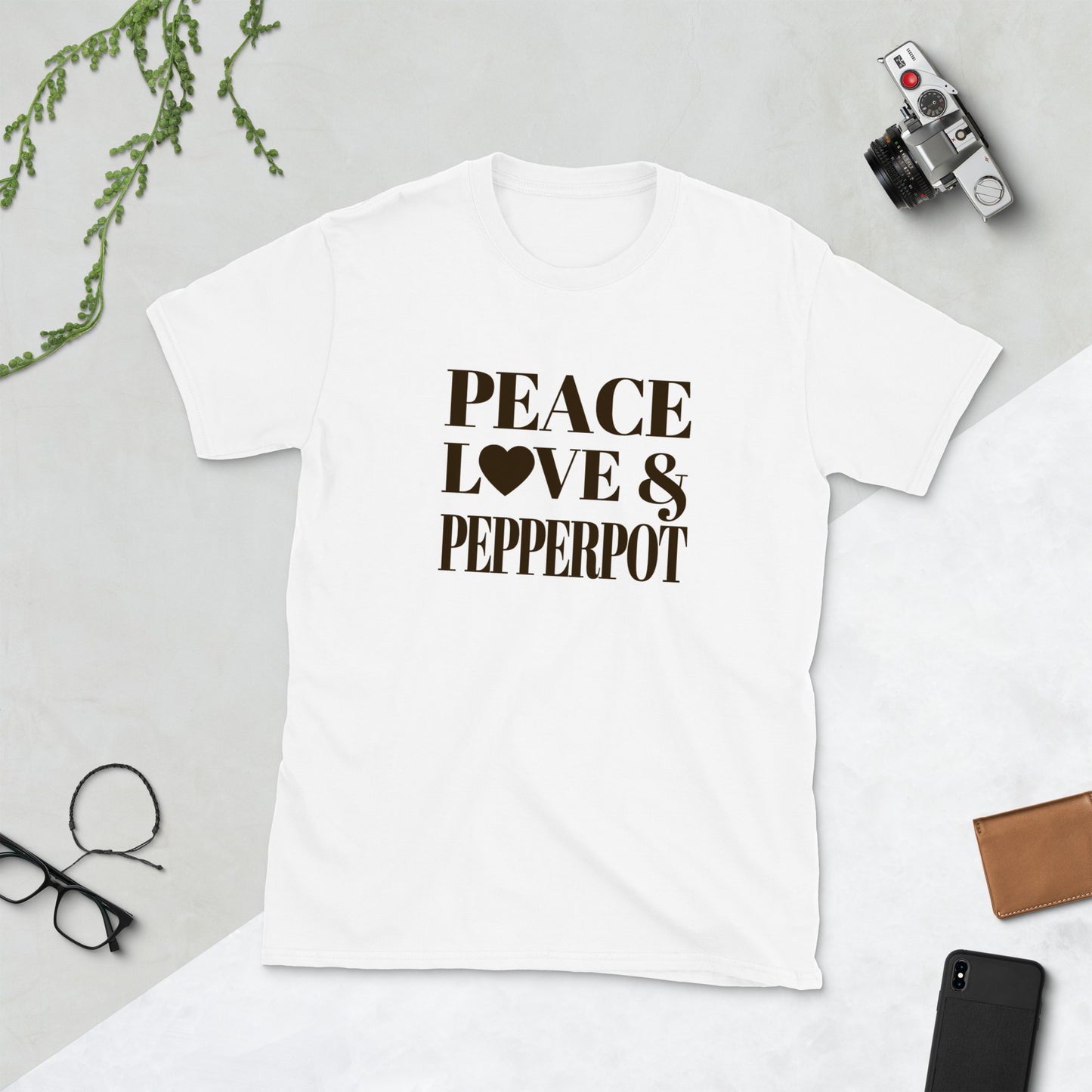 Peace, Love & Pepperpot Short-Sleeve Unisex T-Shirt