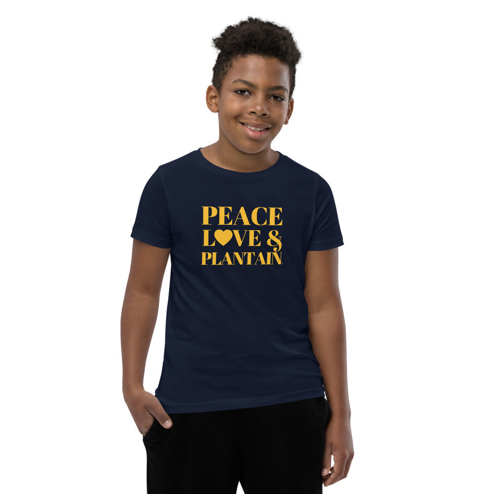 "Peace, Love & Plantain" Youth Short Sleeve T-Shirt