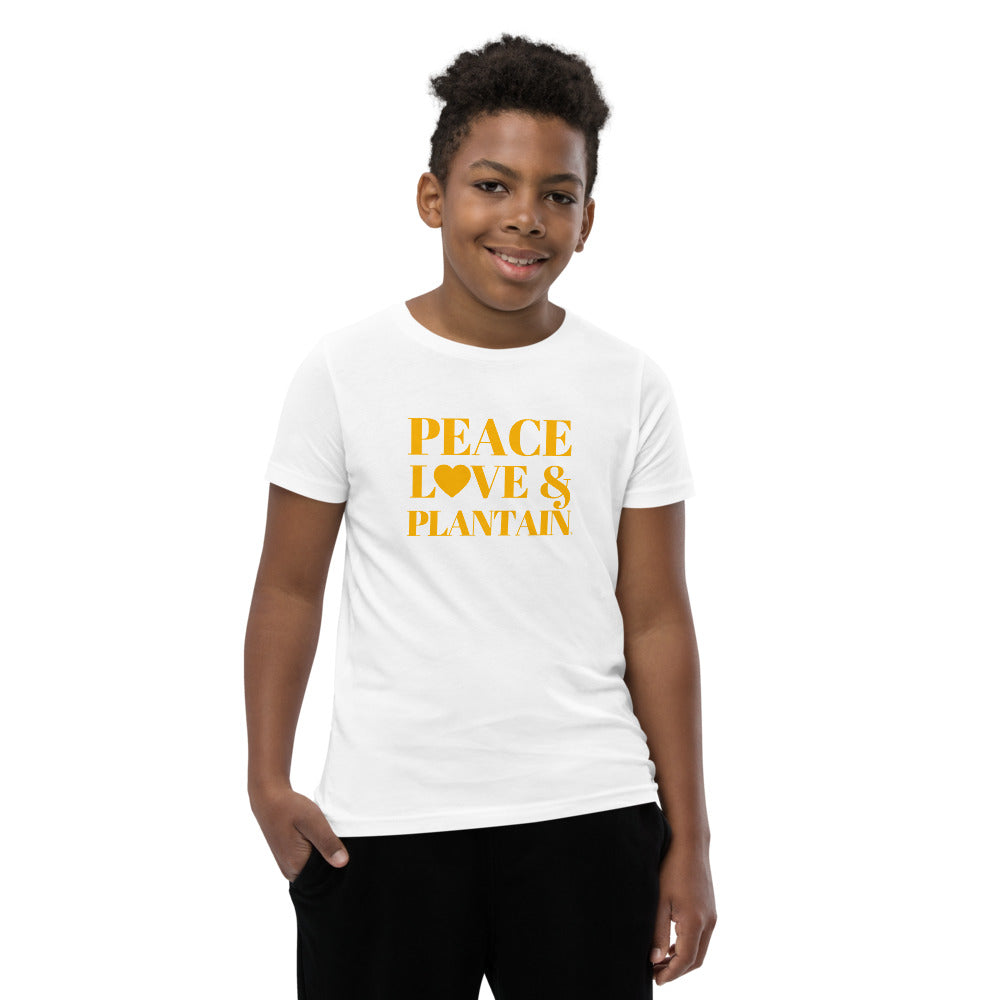 "Peace, Love & Plantain" Youth Short Sleeve T-Shirt