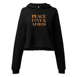 Peace, Love & Afros Crop Hoodie