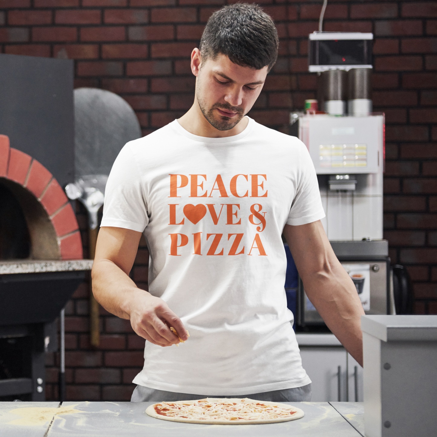 "Peace, Love & Pizza" Short-Sleeve Unisex T-Shirt