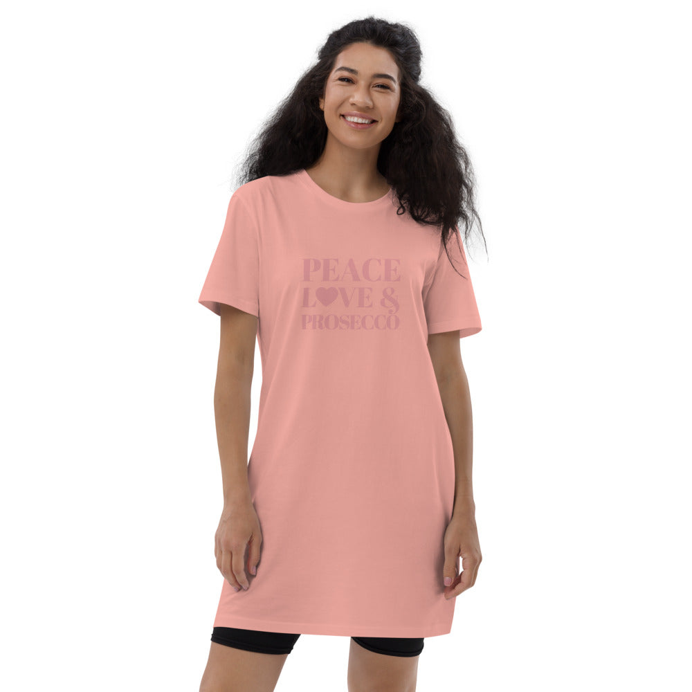 Peace, Love & Prosecco Organic cotton t-shirt dress