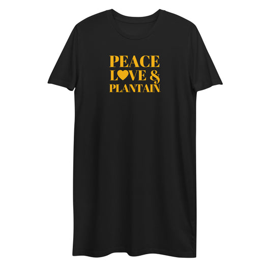 "Peace, Love & Plantain" Organic cotton t-shirt dress