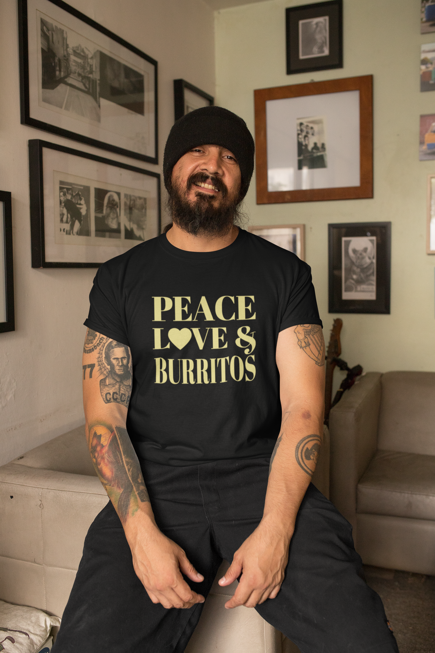 "Peace, Love & Burritos" Short-Sleeve Unisex T-Shirt