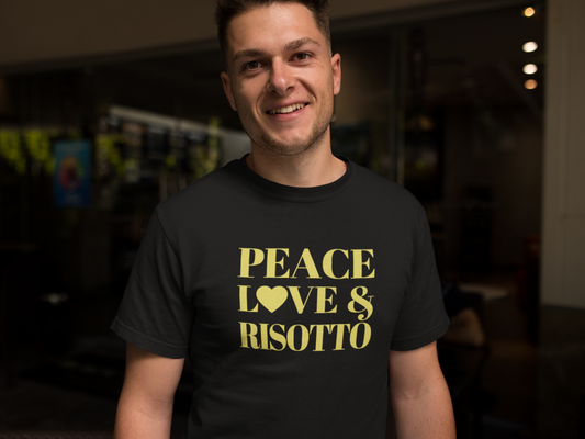 Peace, Love & Risotto Short-Sleeve Unisex T-Shirt