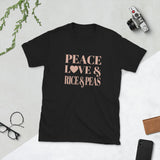 Peace, Love & Rice & Peas Short-Sleeve Unisex T-Shirt