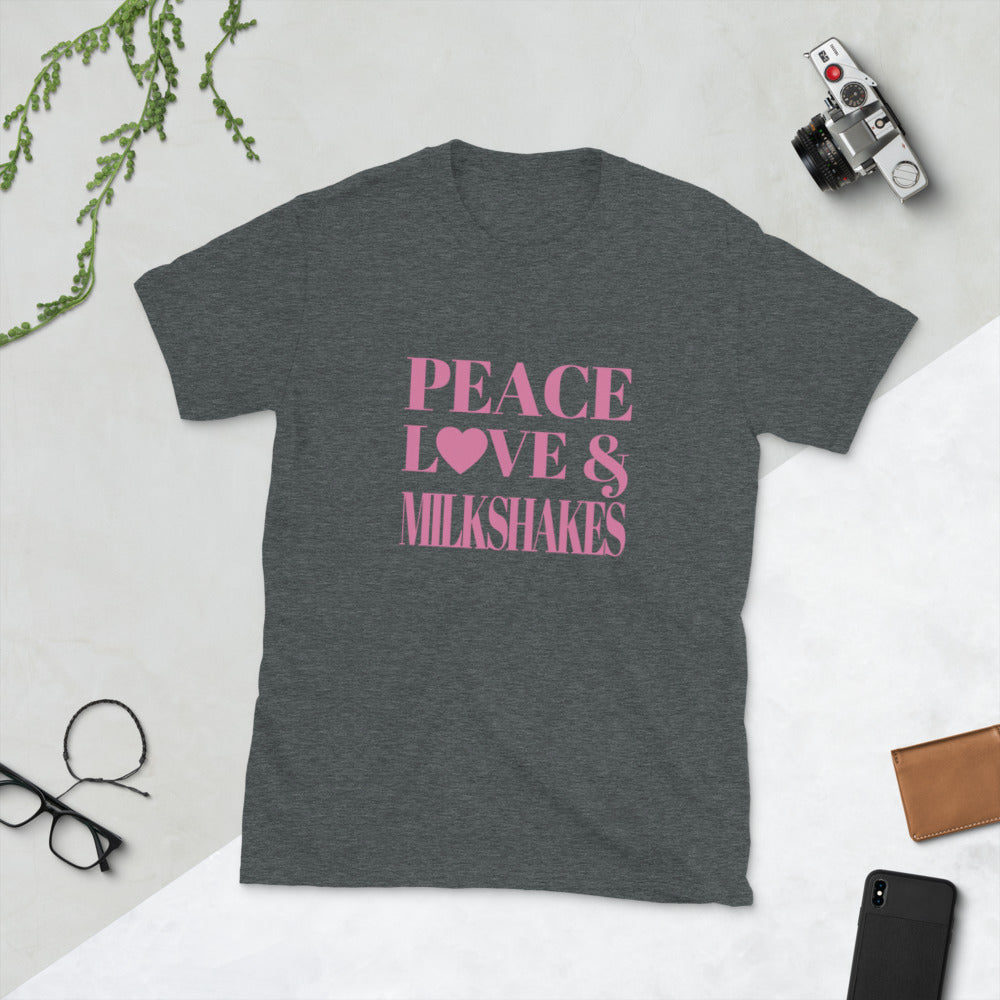 Peace, Love & Milkshakes Short-Sleeve Unisex T-Shirt