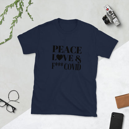 Covid Short-Sleeve Unisex T-Shirt (Black print)