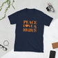 Peace, Love & Doughnuts" Short-Sleeve Unisex T-Shirt