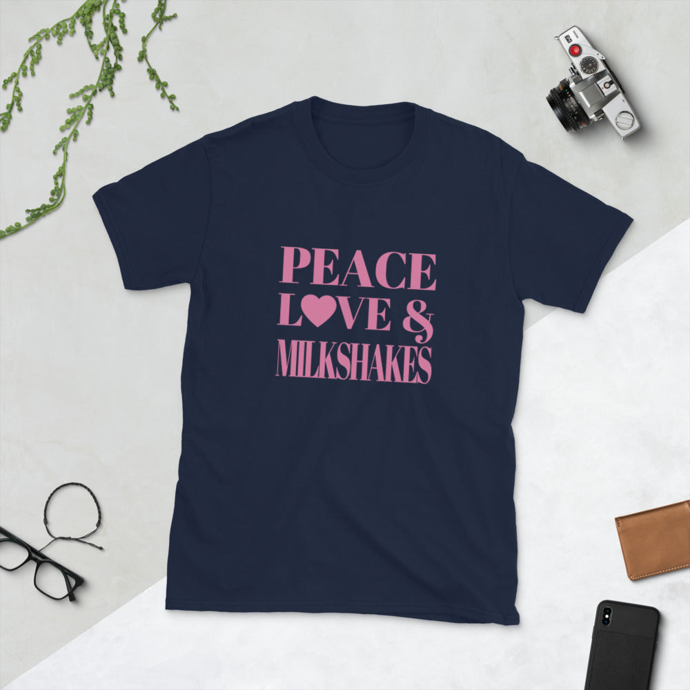Peace, Love & Milkshakes Short-Sleeve Unisex T-Shirt